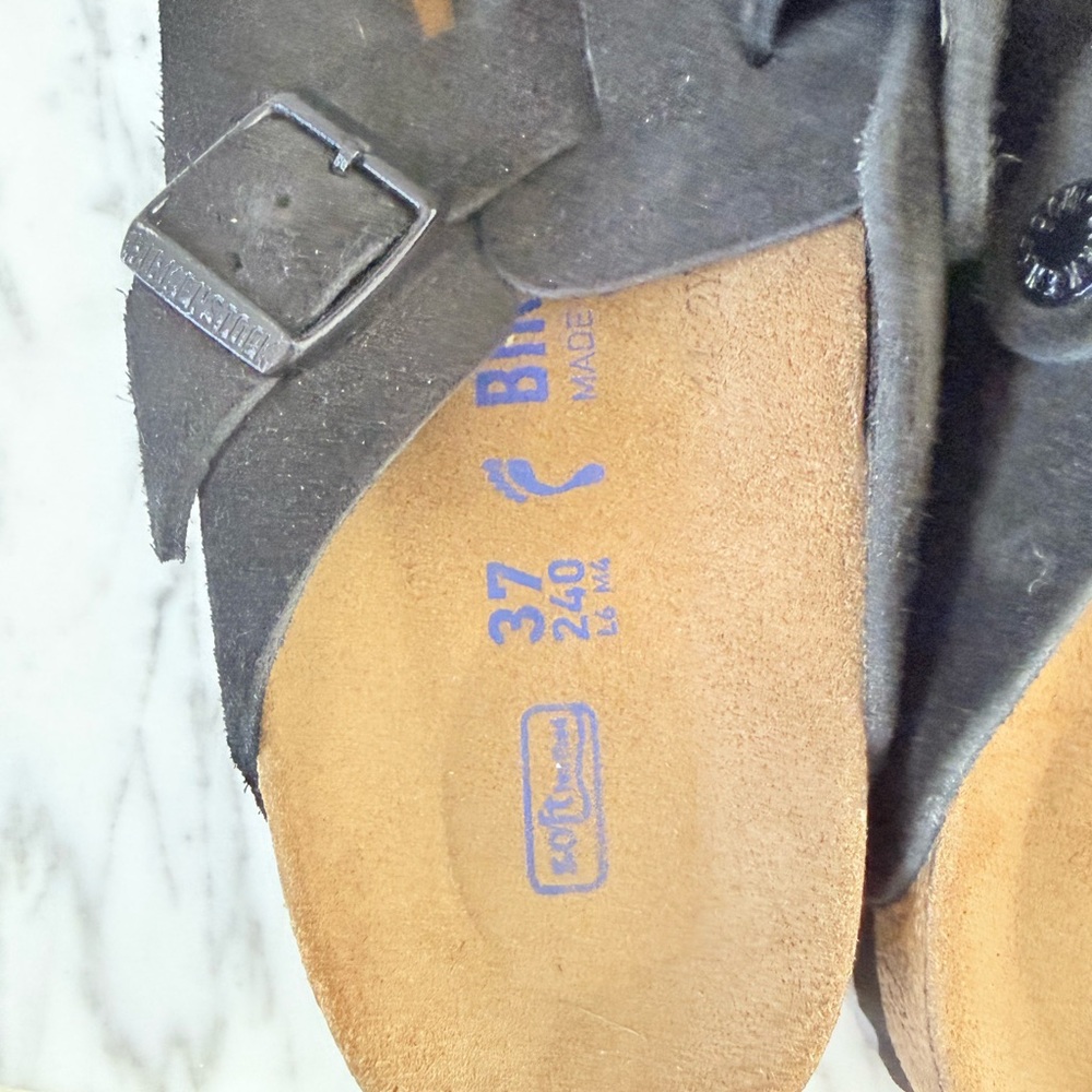 Black Suede Birkenstock Clogs - Picture 3 of 4